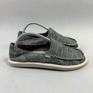 Sanuk Donna Shoes Women's 9 Grey Vintage Camo Comfort Slip On Loafers Sneakers
